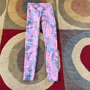 Athleta Girl High Rise Stash Your Treasures Tight Leggings Pink Pattern Medium